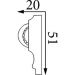 Молдинг Прима Лепнина (Prima Lepnina) МД50, 700х20х51 мм