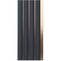 Декоративная панель My step (Май Стэп) Wall panels Темно-серый с вставками оттенка шампань 2900х123х11,5 мм, MSP114 шт.