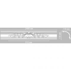 Плинтус потолочный с рисунком Decomaster (Декомастер) 118х118х2400 мм DP-51