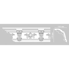 Плинтус потолочный с рисунком Decomaster (Декомастер) 140х170х2400 мм DT-9885