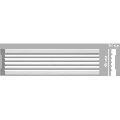 Молдинг гладкий Decomaster (Декомастер) 85х18х2400 мм 97206
