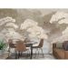 Обои виниловые на флизелине Design Studio 3D Picturesque Деревья в утреннем тумане в бежевых тонах Шелк (PRS-008)