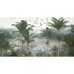 Обои виниловые на флизелине Design Studio 3D Джунгли Озеро в тропиках Шелк (DJ-015)