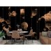 Обои виниловые на флизелине Design Studio 3D Line Style Абстрактные золотые планеты с облаками на чёрном Бетон (LST-056)