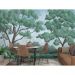 Обои виниловые на флизелине Design Studio 3D Picturesque Деревья в нежно зелёных тонах Бетон (PRS-003)