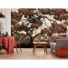 Обои виниловые на флизелине Design Studio 3D Picturesque Большое ветвистое дерево в оранжевом цвете Бетон (PRS-014)