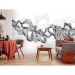 Обои виниловые на флизелине Design Studio 3D Line Style Черно-белые узорчатые линии Иней (LST-020)