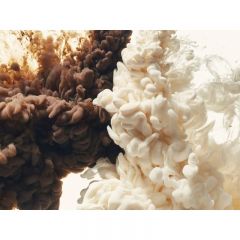 Обои виниловые на флизелине Design Studio 3D Флюидная дымка Дымка молоко и шоколад Кракелюр (FLD-006)