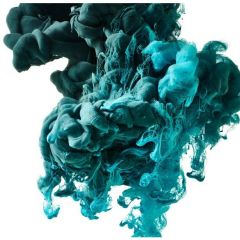 Обои виниловые на флизелине Design Studio 3D Флюидная дымка Спускающаяся бирюзовая дымка Кракелюр (FLD-014)