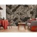 Обои виниловые на флизелине Design Studio 3D Line Style Переплет из линий в кофейных тонах Холст Золото (LST-009)