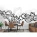 Обои виниловые на флизелине Design Studio 3D Line Style Черно-белые узорчатые линии Холст Золото (LST-020)
