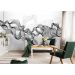 Обои виниловые на флизелине Design Studio 3D Line Style Черно-белые узорчатые линии Холст Золото (LST-020)
