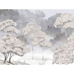 Обои виниловые на флизелине Design Studio 3D Picturesque Деревья в утреннем тумане Холст Золото (PRS-007)