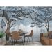 Обои виниловые на флизелине Design Studio 3D Picturesque Молодые деревья в голубых тонах Холст Серебро (PRS-006)