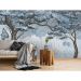 Обои виниловые на флизелине Design Studio 3D Picturesque Молодые деревья в голубых тонах Холст Серебро (PRS-006)