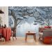Обои виниловые на флизелине Design Studio 3D Picturesque Молодые деревья в голубых тонах Холст Серебро (PRS-006)