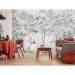 Обои виниловые на флизелине Design Studio 3D Picturesque Небольшие деревья в голубых тонах Холст Серебро (PRS-018)