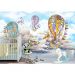 Обои виниловые на флизелине Design Studio 3D Детские Летучие корабли в облаках Холст Серебро (NKID-002)
