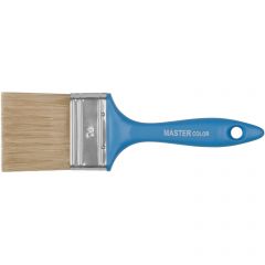 Кисть Master Color (Мастер Колор) флейцевая, толщ, 13 мм, ПЭТ-щетина, нерж, обжим, пласт, ручка, ширина 70 мм 30-0204