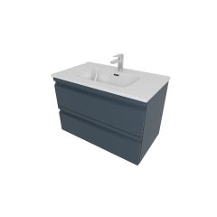 Комплект мебели: Тумба 80см ВЕГА с раковиной AQ0480-00, 2 ящика, цвет серый матовый AQ77080-MG