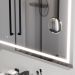 Зеркало универсальное Am.Pm (Ам.Пм) Gem с контурной Led-подсветкой, часами, косметическим зеркалом, 80 см белое, M91AMOX0803WG