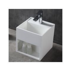 Тумба с раковиной Abber (Аббер) Stein AS2639 подвесная, белая матовая