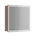 Зеркальный шкаф для ванной комнаты Sancos Mirror 890х150х740 мм, с LED подсветкой, цвет дуб галифакс натуральный, (MI90EG)