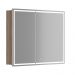 Зеркальный шкаф для ванной комнаты Sancos Mirror 990х150х740 мм, с LED подсветкой, цвет дуб галифакс натуральный, (MI100EG)