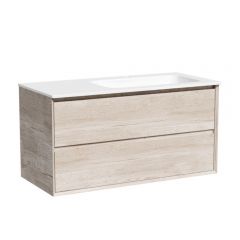 Тумба подвесная Sancos Marmi 2.0 правая, 995х445х520 мм, c двумя ящиками оснащенными доводчиками скрытого монтажа, цвет дуб галифакс натуральный, (без раковины) (MR2.0100REG)