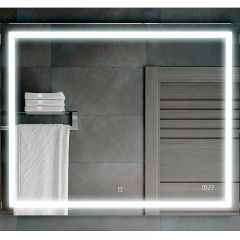 Зеркало LED Corozo (Корозо)Барго 1000х800, часы, сенсор SD-00001187 белый