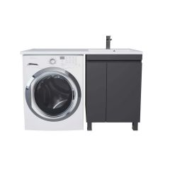 Тумба под стиральную машину Uperwood Magenta, 50 см, напольная, черная, с дверцами