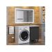 Тумба под стиральную машину Uperwood Magenta, 50 см, напольная, черная, с дверцами