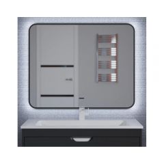 Зеркало для ванной с подсветкой Uperwood Modul, 60х80 см, бесконтактный сенсор, антизапотевание, черное, холодная подсветка