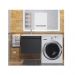 Тумба под стиральную машину Uperwood Magenta, 60 см, подвесная, черная, выдвижной ящик
