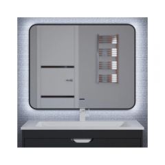 Зеркало для ванной с подсветкой Uperwood Modul, 65х80 см, бесконтактный сенсор, антизапотевание, черное, холодная подсветка