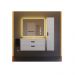 Тумба с раковиной для ванной Uperwood Modul, 100 см, подвесная, матовая, белая/графит