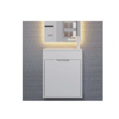 Тумба с раковиной для ванной Uperwood Modul, 50 см, подвесная, матовая, белая