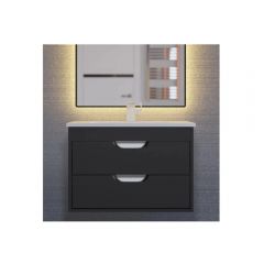 Тумба с раковиной для ванной Uperwood Modul, 65 см, подвесная, матовая, черная
