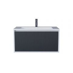 Тумба с раковиной для ванной Uperwood Next Premium, подвесная, 80 см, белая/графит, 1 ящик