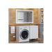Тумба с раковиной под стиральную машину Uperwood Magenta, 60/120 см, напольная, белая, с дверцами, правая