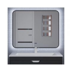 Зеркало для ванной с подсветкой Uperwood Modul, 80х80 см, бесконтактный сенсор, антизапотевание, черное, холодная подсветка