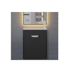 Тумба под раковину для ванной Uperwood (Упервуд) Modul, 50 см, подвесная, матовая, черная 2930205360