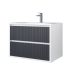 Тумба под раковину для ванной Uperwood (Упервуд) Next, подвесная, 100 см, белая/графит, 2 ящика 3930205159