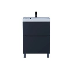 Тумба под раковину для ванной Uperwood (Упервуд) Tanos напольная, 60 см, черная, 2 ящика 291120331