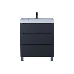 Тумба под раковину для ванной Uperwood (Упервуд) Tanos напольная, 70 см, черная, 3 ящика 291020333