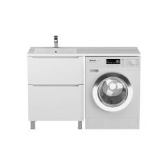 Тумба под стиральную машину Uperwood (Упервуд) Tanos, 60 см, напольная, белая/графит, 2 ящика 291120334