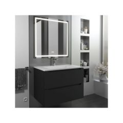 Тумба с раковиной для ванной Uperwood (Упервуд), Tanos-Next 70 см, подвесная, черная матовая 2900000093