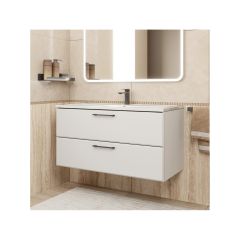 Тумба с раковиной для ванной Uperwood (Упервуд) Foster New, 100 см, подвесная, белая KFosterNEW100w