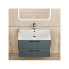 Тумба с раковиной для ванной Uperwood (Упервуд) Foster New, 70 см, подвесная, серый графит KFosterNEW70g