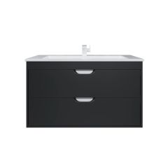 Тумба с раковиной для ванной Uperwood (Упервуд) Modul, 100 см, подвесная, матовая, черная 393020553